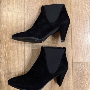 Stuart Weitzman Black Suede Ankle Booties